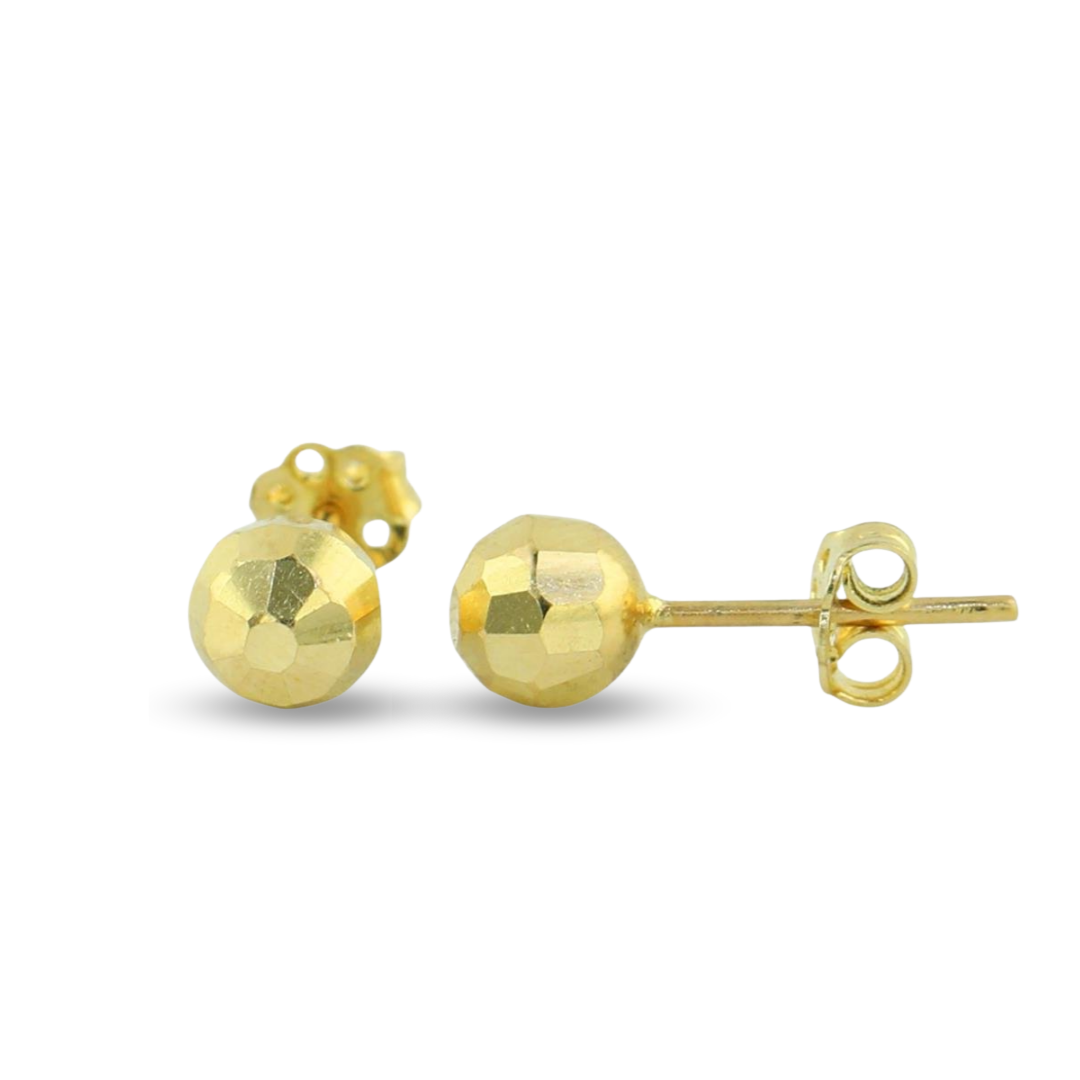 Kesikli Top Küpe 14 Ayar Altın