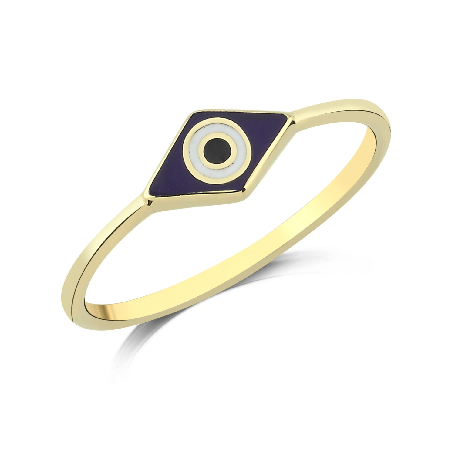 Mavi Mineli 14 Ayar Altın Yüzük