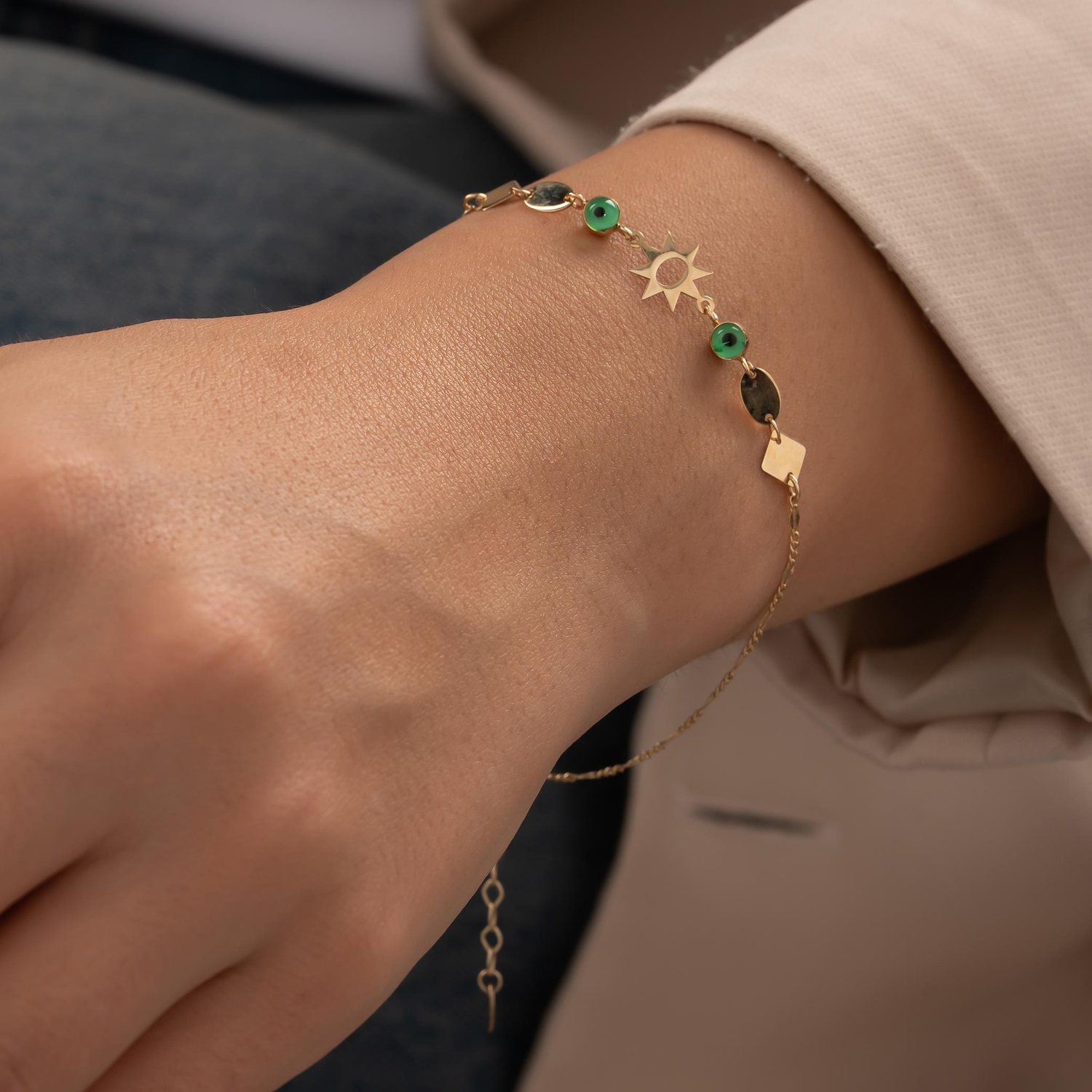 Nazar Boncuklu 14 Ayar Altın Bileklik