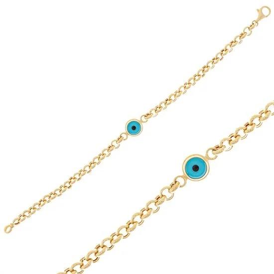 Nazar Boncuklu 14 Ayar Altın Bileklik