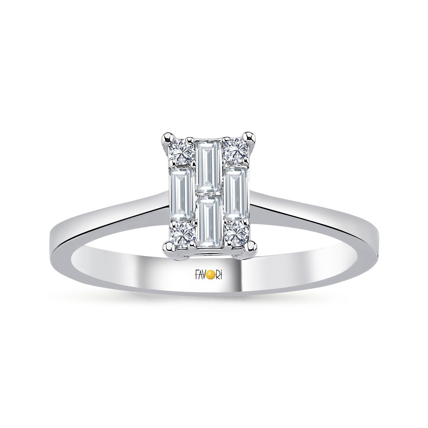 PIRLANTA BAGET YÜZÜK 0.25 CT