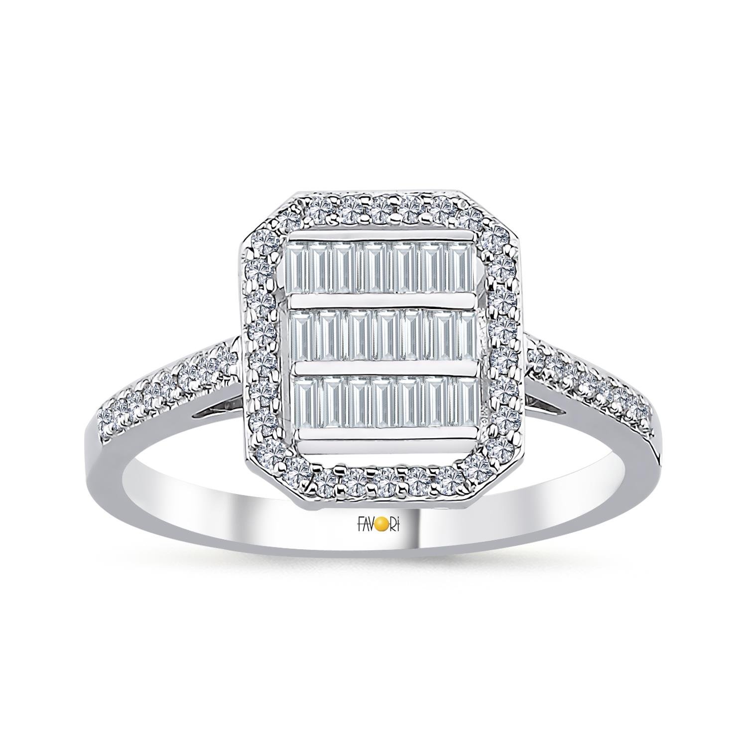 PIRLANTA BAGET YÜZÜK 0.42 CT