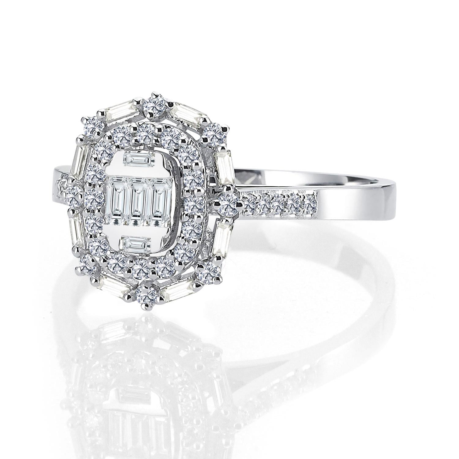 PIRLANTA BAGET YÜZÜK 0.42 CT