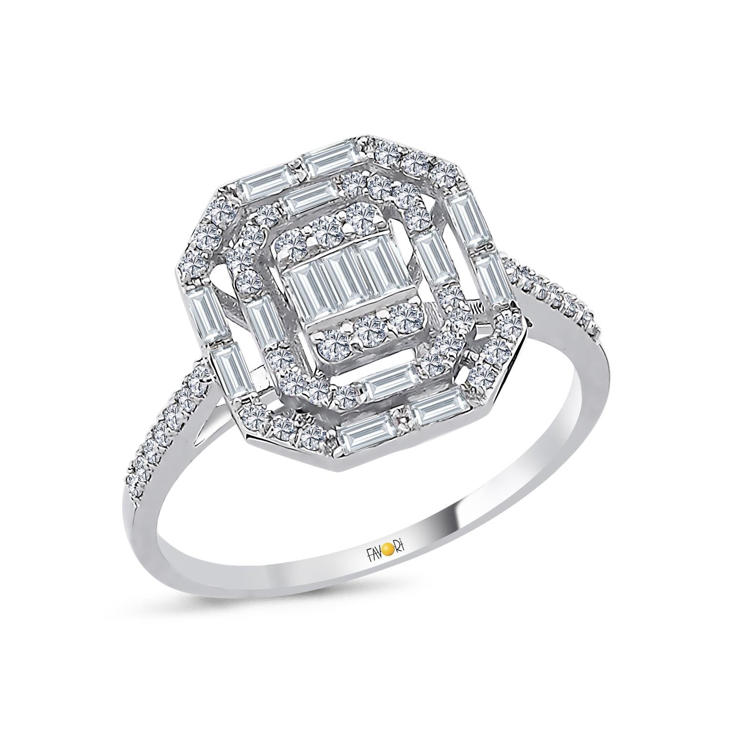 PIRLANTA BAGET YÜZÜK 0.50 CT