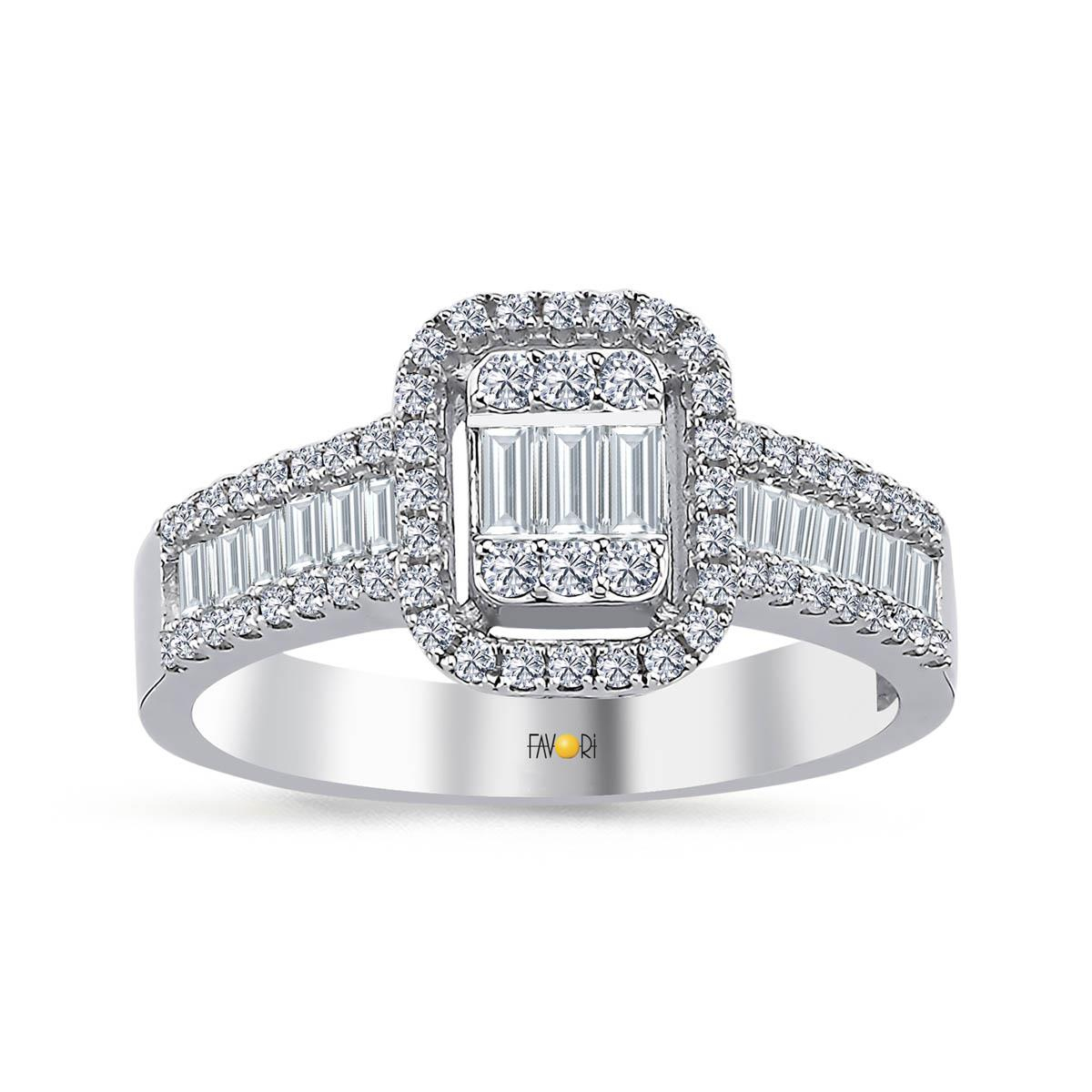 PIRLANTA BAGET YÜZÜK 0.72 CT