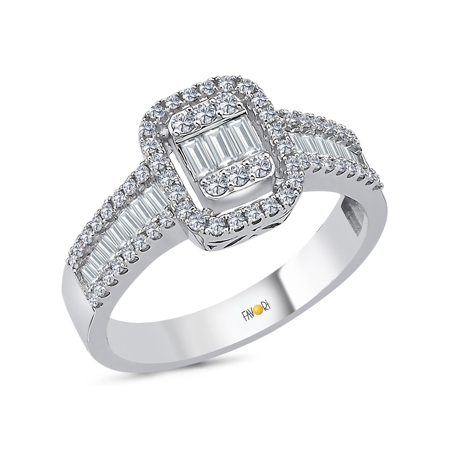 PIRLANTA BAGET YÜZÜK 0.72 CT