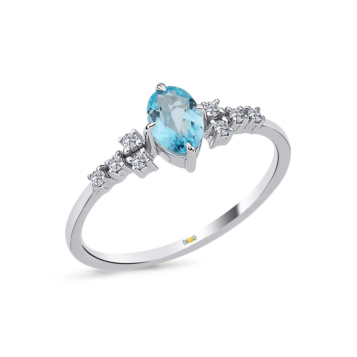 PIRLANTA BLUE TOPAZ YÜZÜK