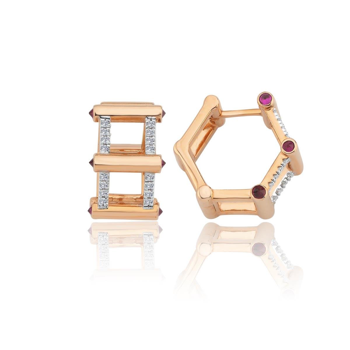 PIRLANTA YAKUT TAŞLI KÜPE