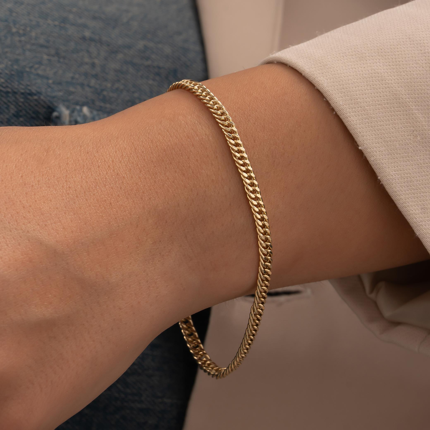 Spor Model 14 Ayar Altın Bileklik