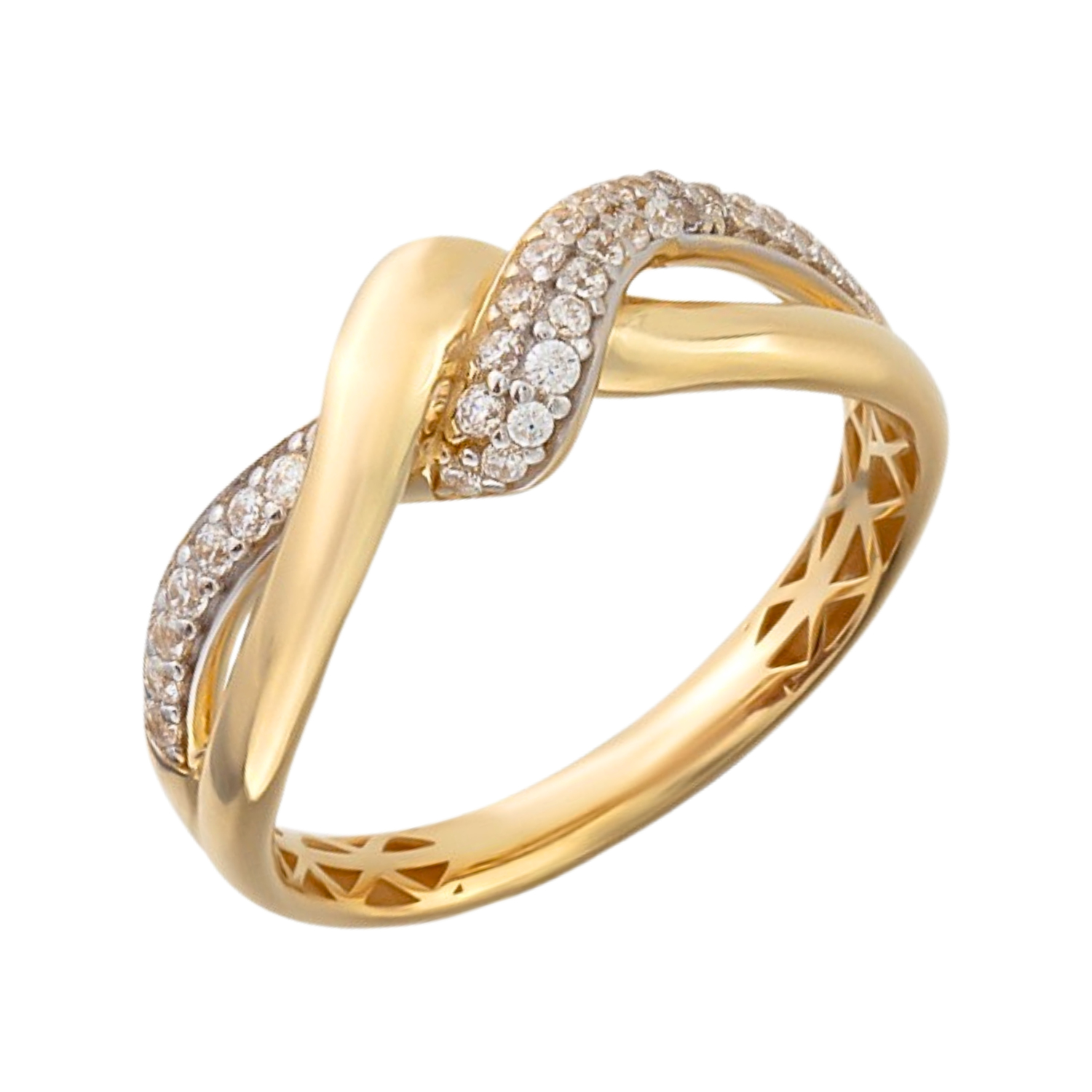 Taşlı Sarmal 14 Ayar Altın Yüzük