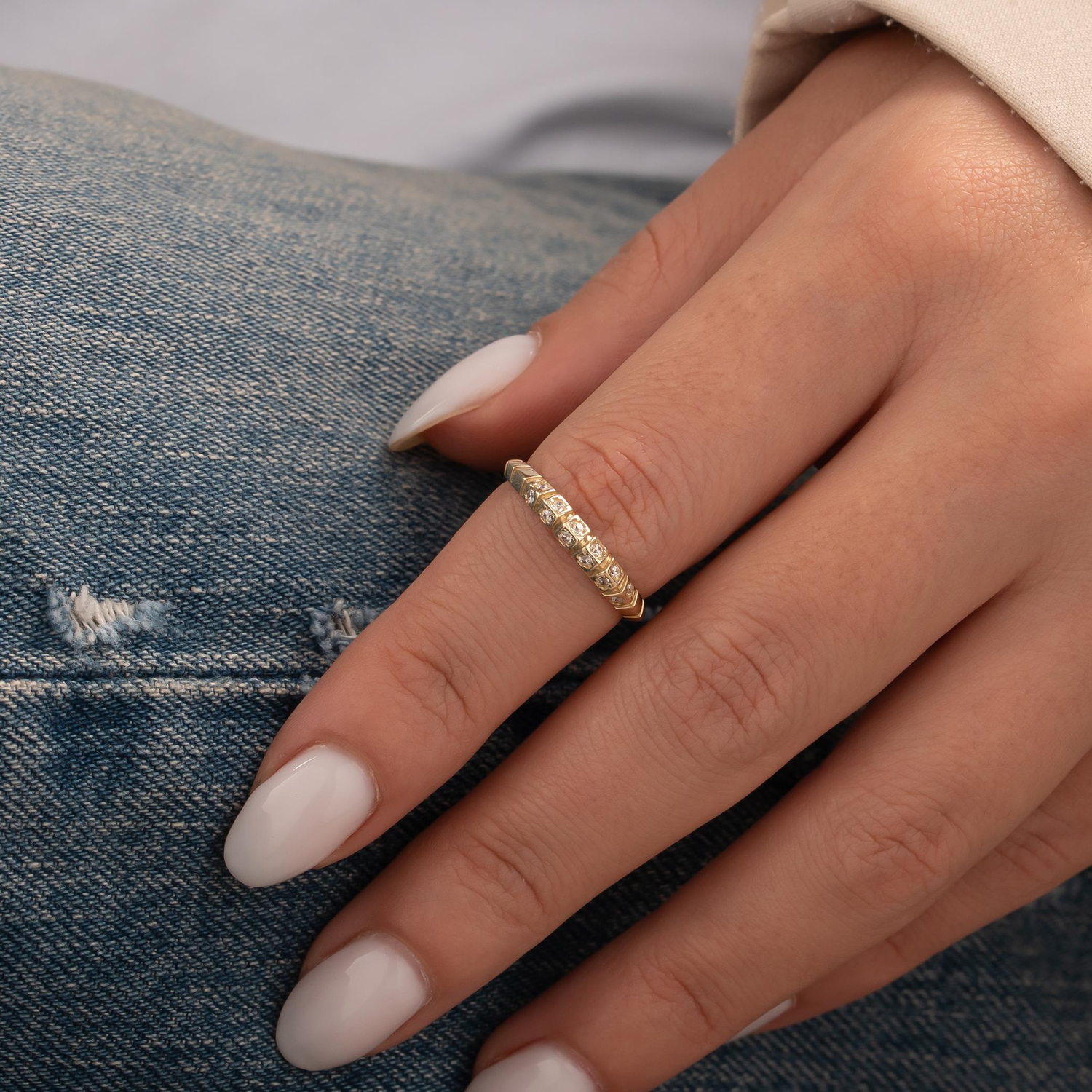 Taşlı Spor Model 14 Ayar Altın Yüzük