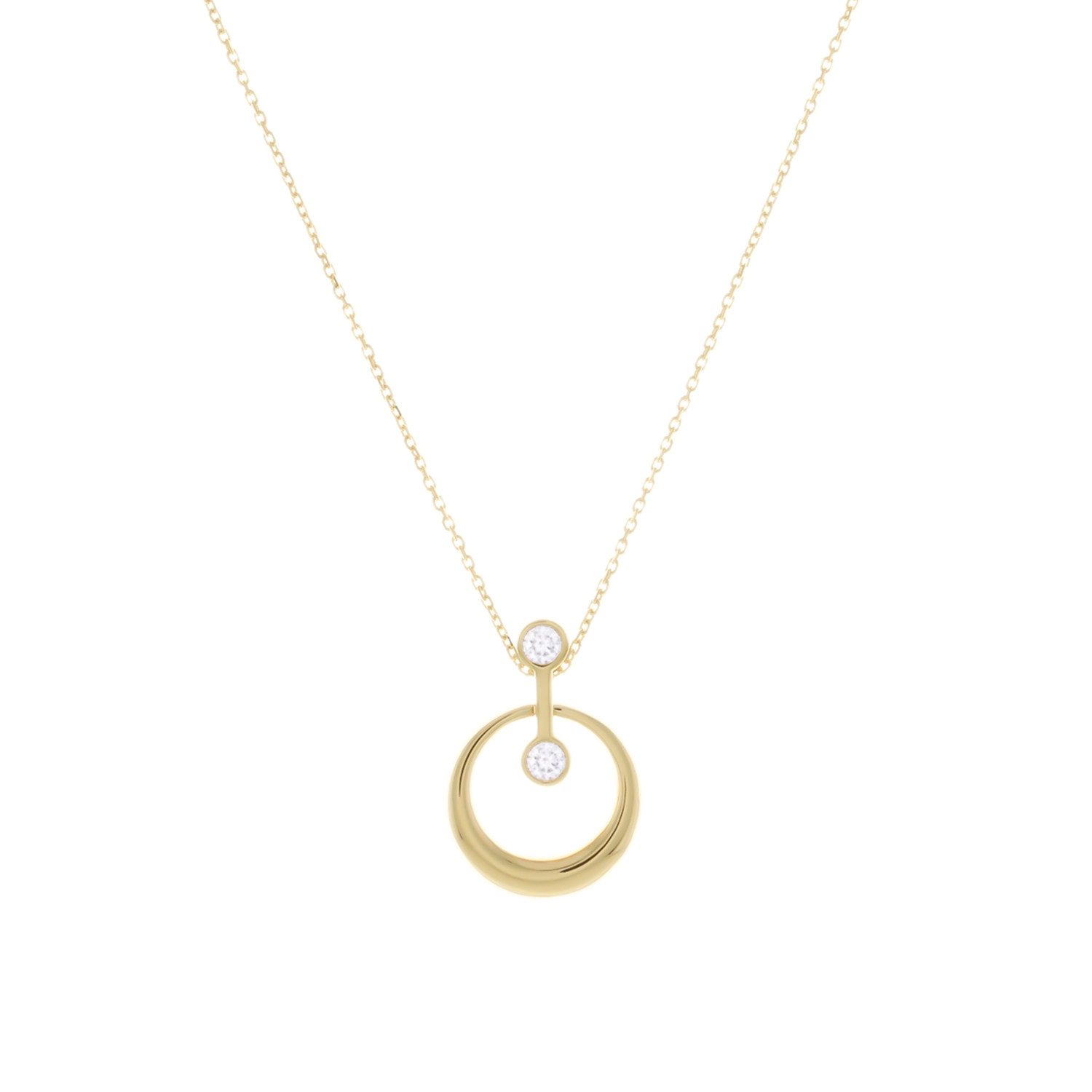 Taşlı Trend Model 14 Ayar Altın Kolye