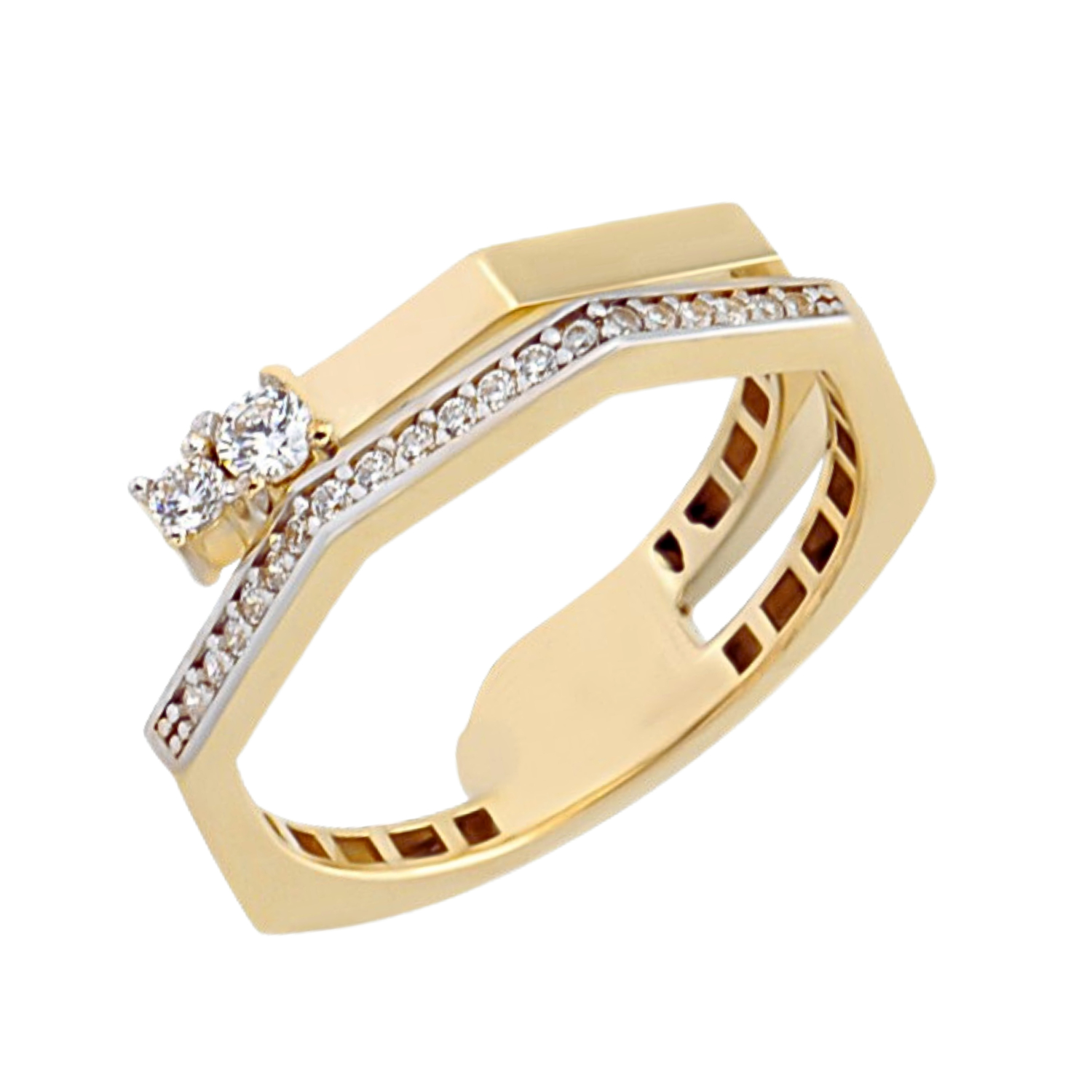 Taşlı Trend Model 14 Ayar Altın Yüzük