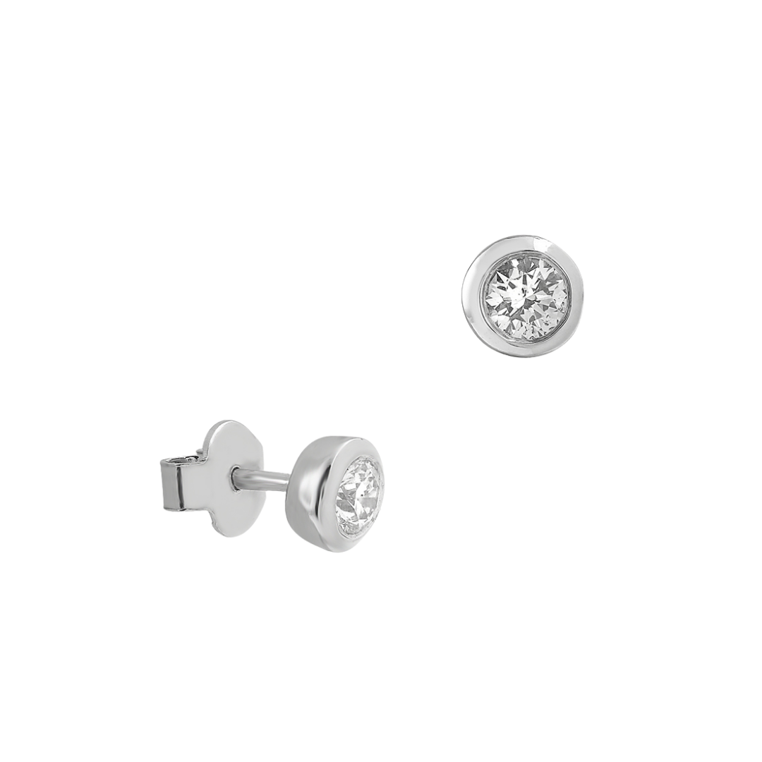 Tek Taş Küpe 14 Ayar Altın