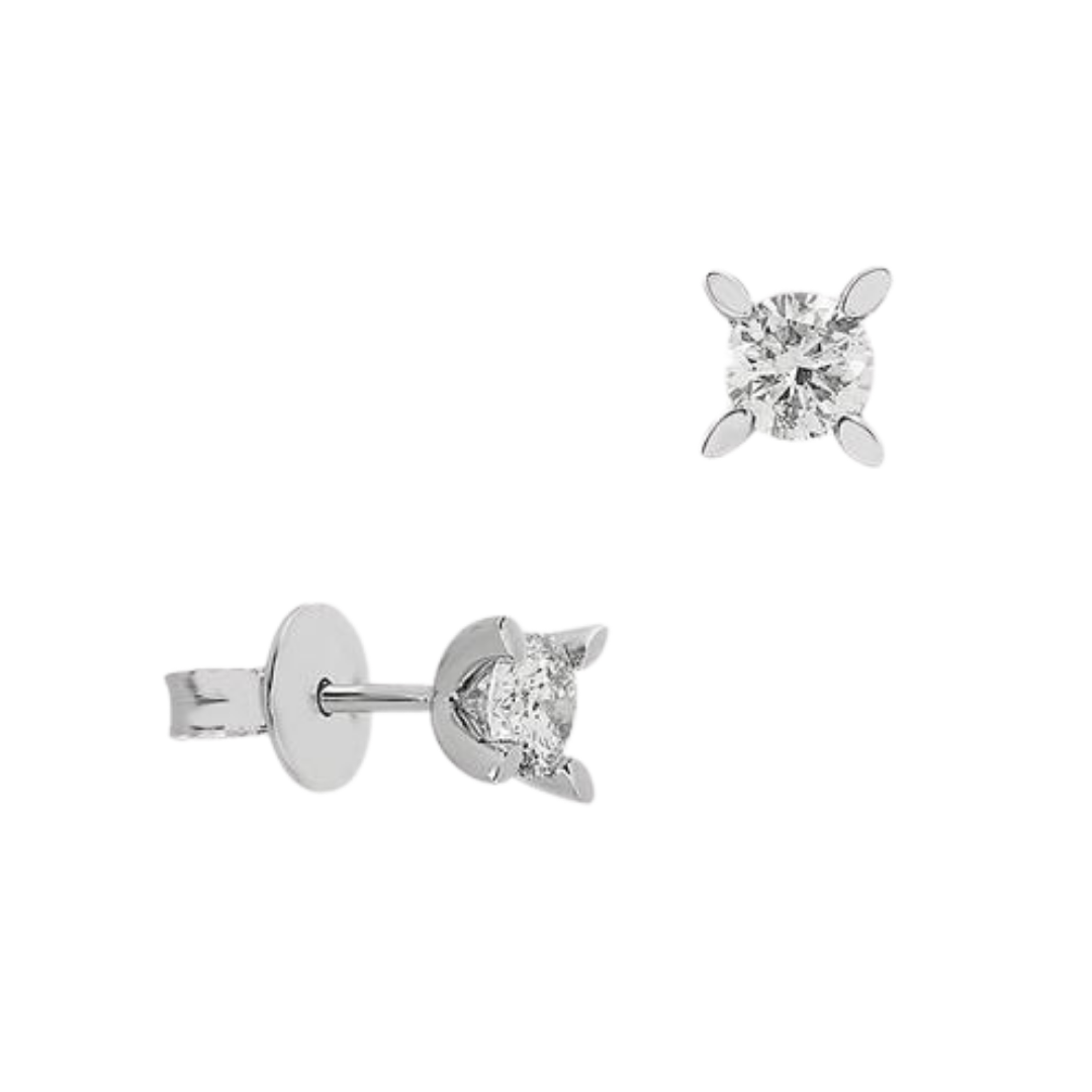 Tek Taş Küpe 14 Ayar Altın