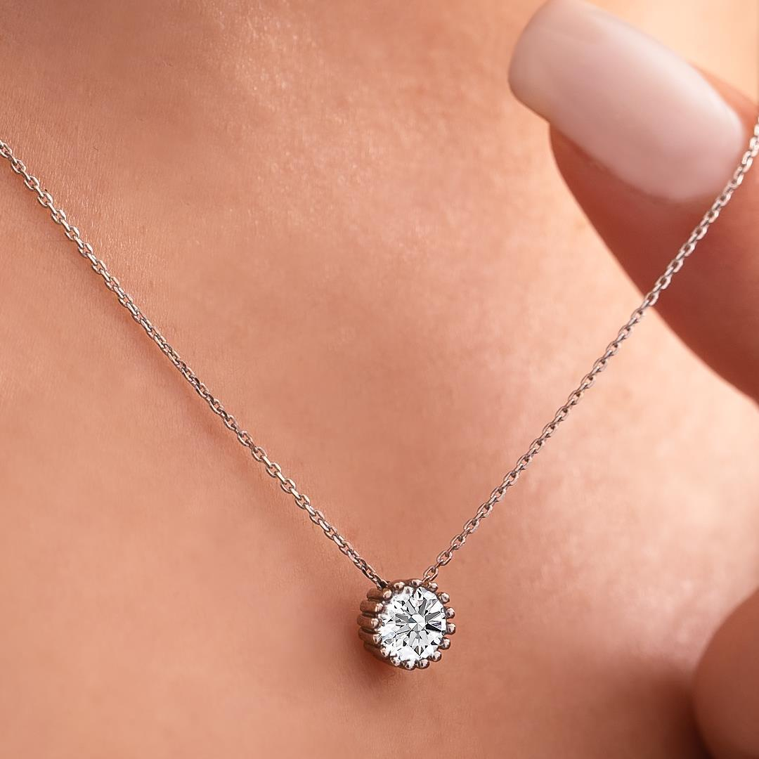 Tektaş 14 Ayar Beyaz Altın Kolye