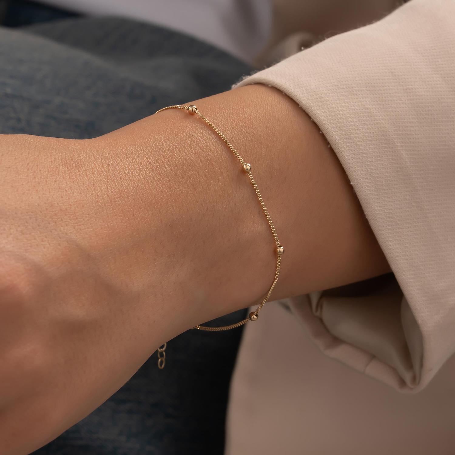 Top Top Zincir 14 Ayar Altın Bileklik