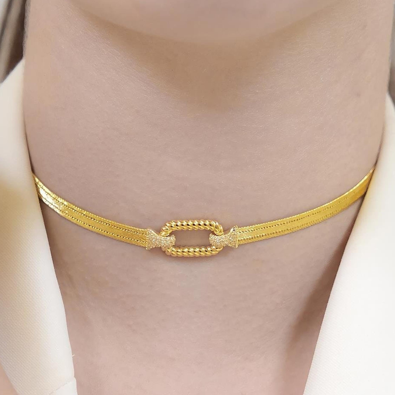 Trabzon Hasır Modern Burgu Model 14 Ayar 3 Sıra Altın Set Sarı