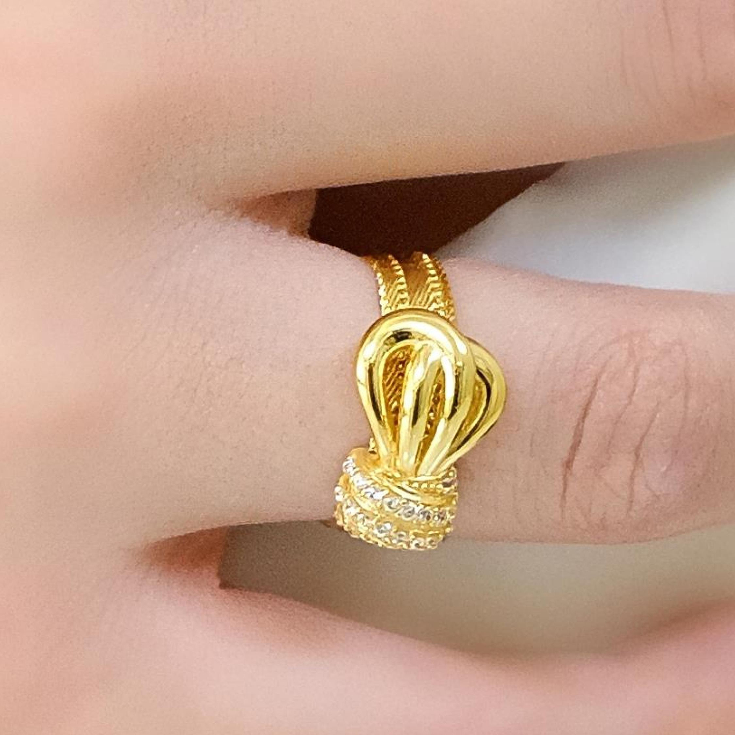 Trabzon Hasır Modern Fiyonk Model 14 Ayar 3 Sıra Altın Yüzük Sarı