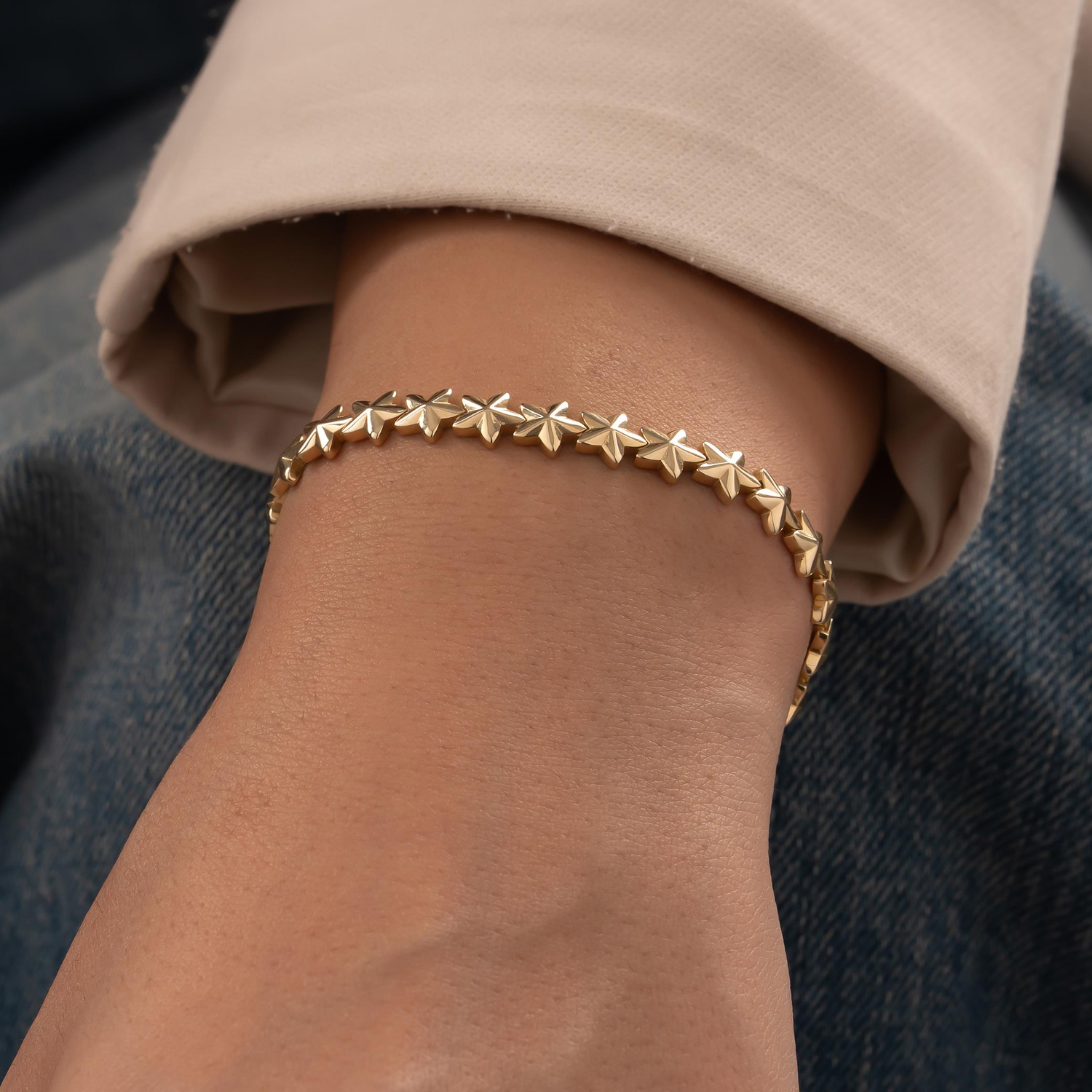 Yıldız Model 14 Ayar Altın Bileklik