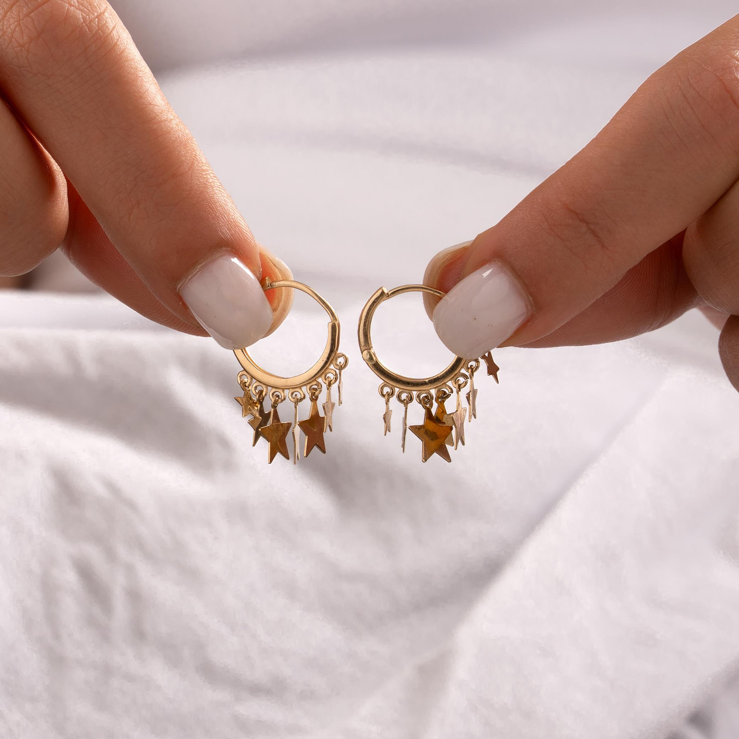 Yıldız Sallantılı 14 Ayar Altın Küpe