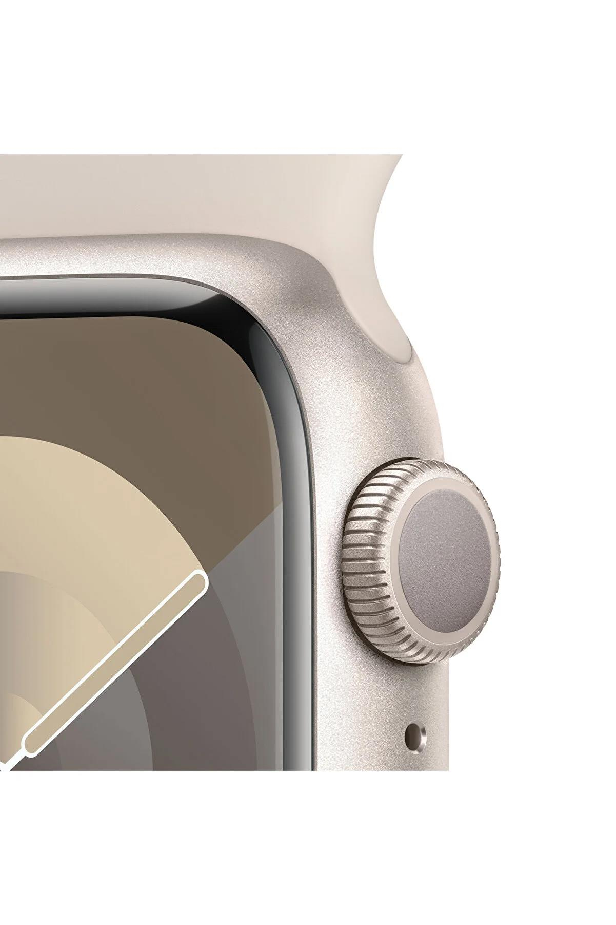 Apple Watch Series 9 GPS 41mm Yıldız Işığı Alüminyum Kasa ve Yıldız Işığı Spor Kordon S-M