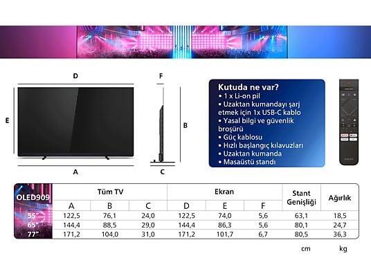 PHILIPS 77OLED909/12 77 inç 194 Ekran Smart 4K UHD Bowers & Wilkins Dolby Vision & Atmos Google Ambilight OLED TV