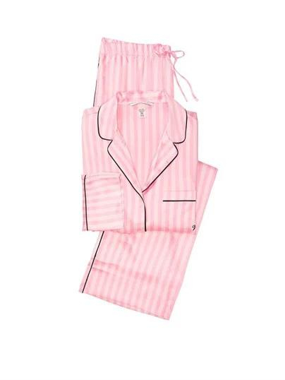 Saten Uzun  Pijama Takımı