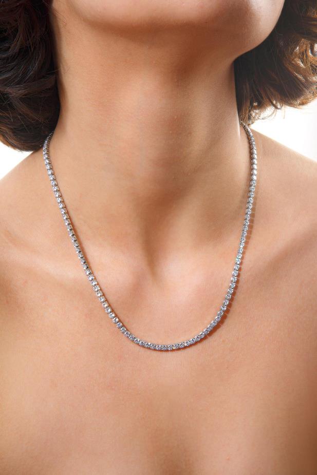 Zirkon Taşlı Silver Kolye