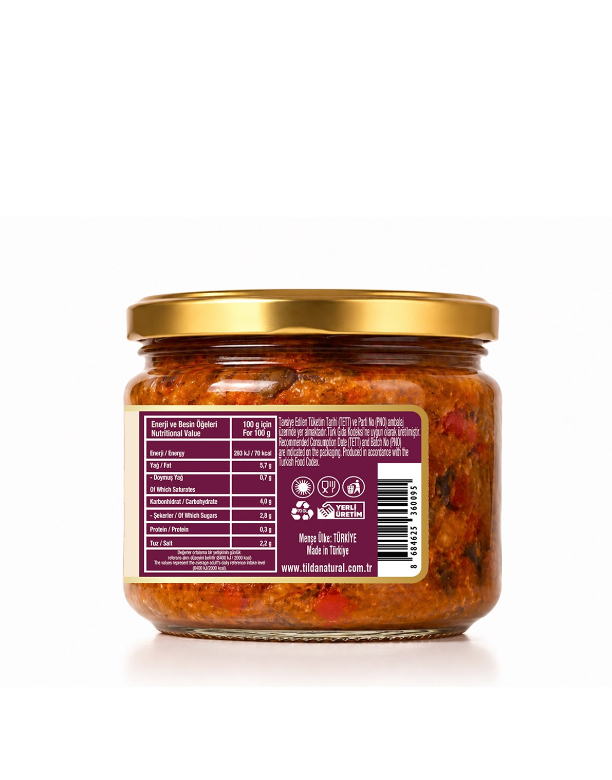 Közlenmiş Patlıcan Kırmızı Biber  Sosu – 300 g