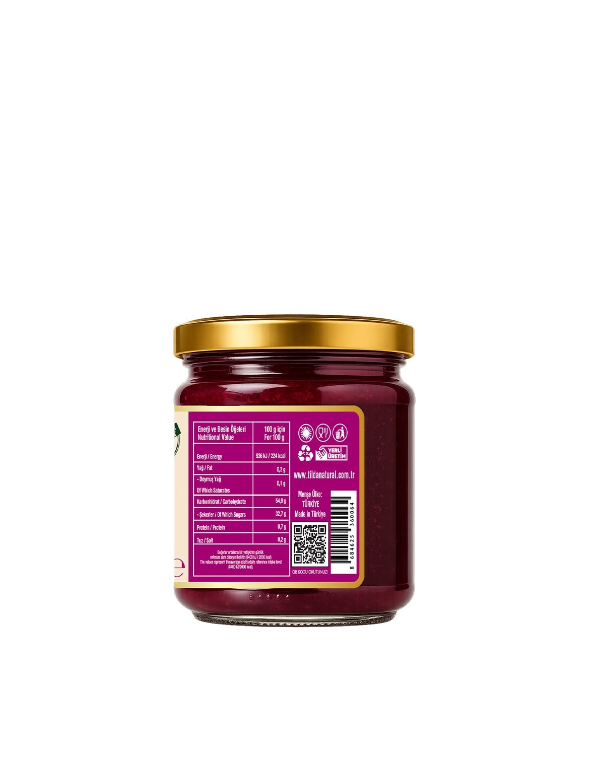 Şeker İlavesiz Erik Marmelatı (%80 Meyve)  –  220 g