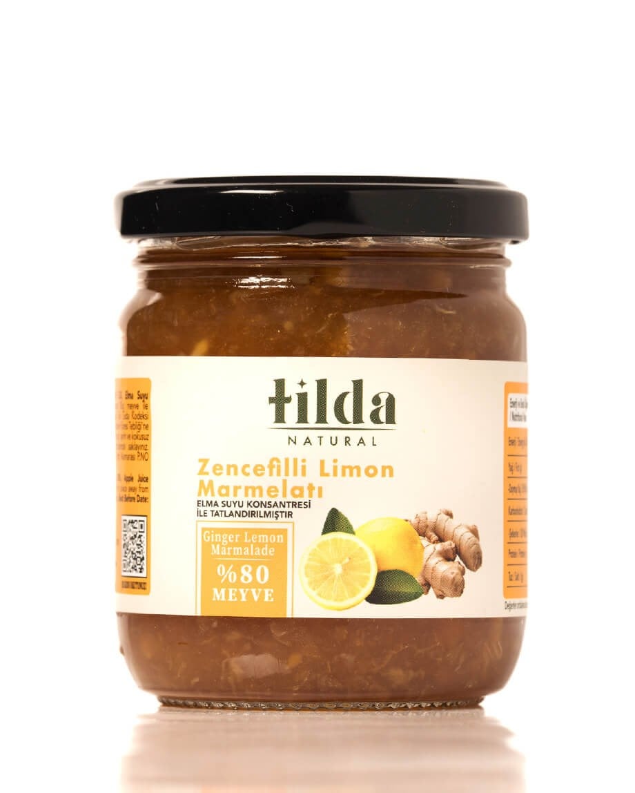 Şeker İlavesiz Zencefilli Limon Marmelatı (%80 Meyve)-220 g