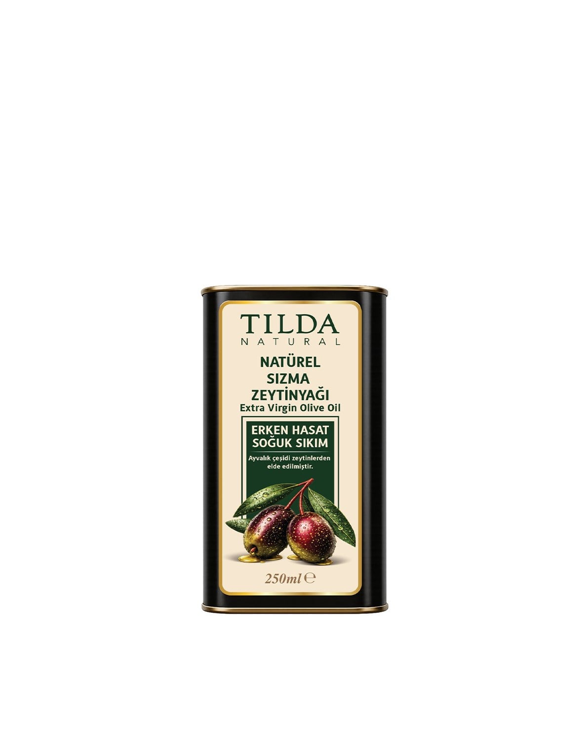 Tilda Erken Hasat Soğuk Sıkım Zeytinyağı Teneke 250 Ml
