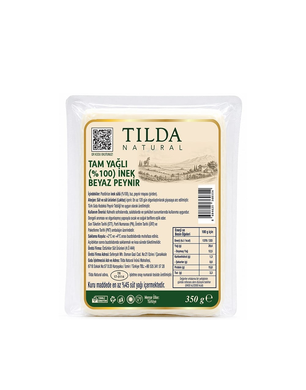 Tilda Klasik İnek Peyniri 350 G