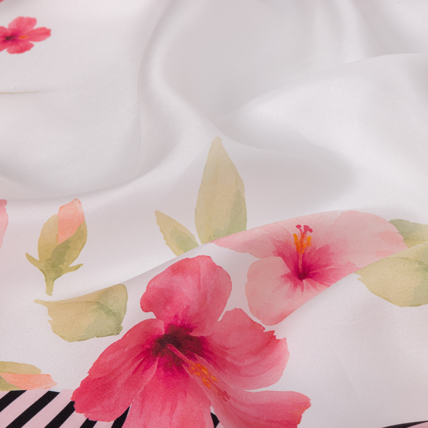 Ada Çiçeği Desen İpek Twill Çocuk Eşarbı