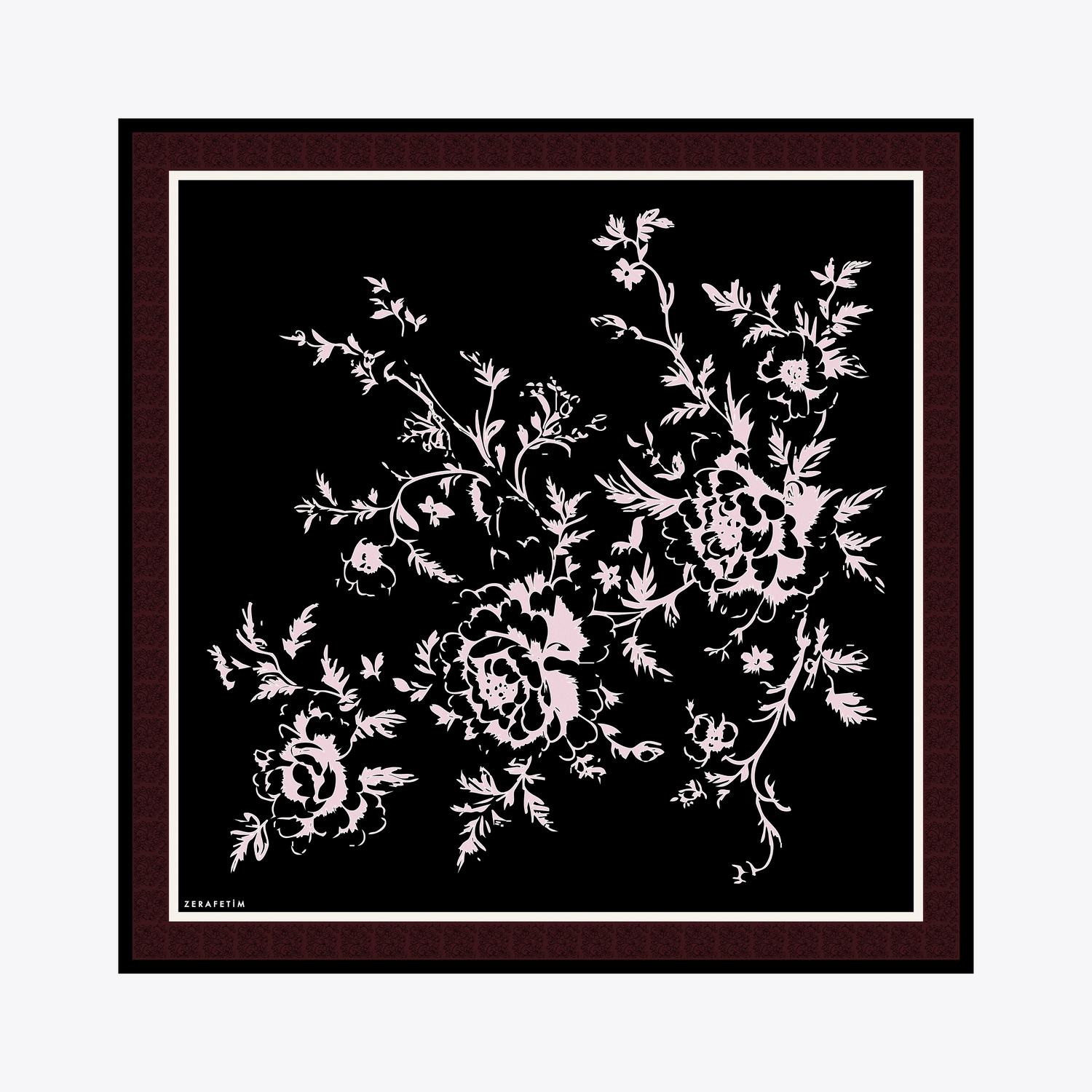 Clove Desen İpek Twill Eşarp