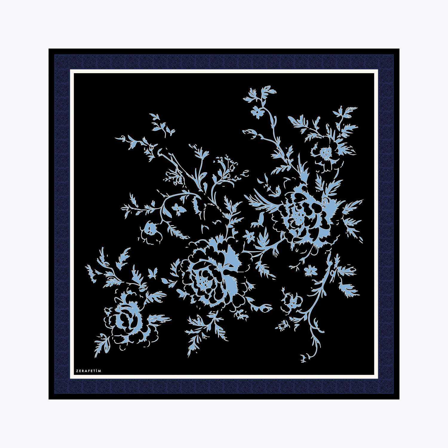 Clove Desen İpek Twill Eşarp