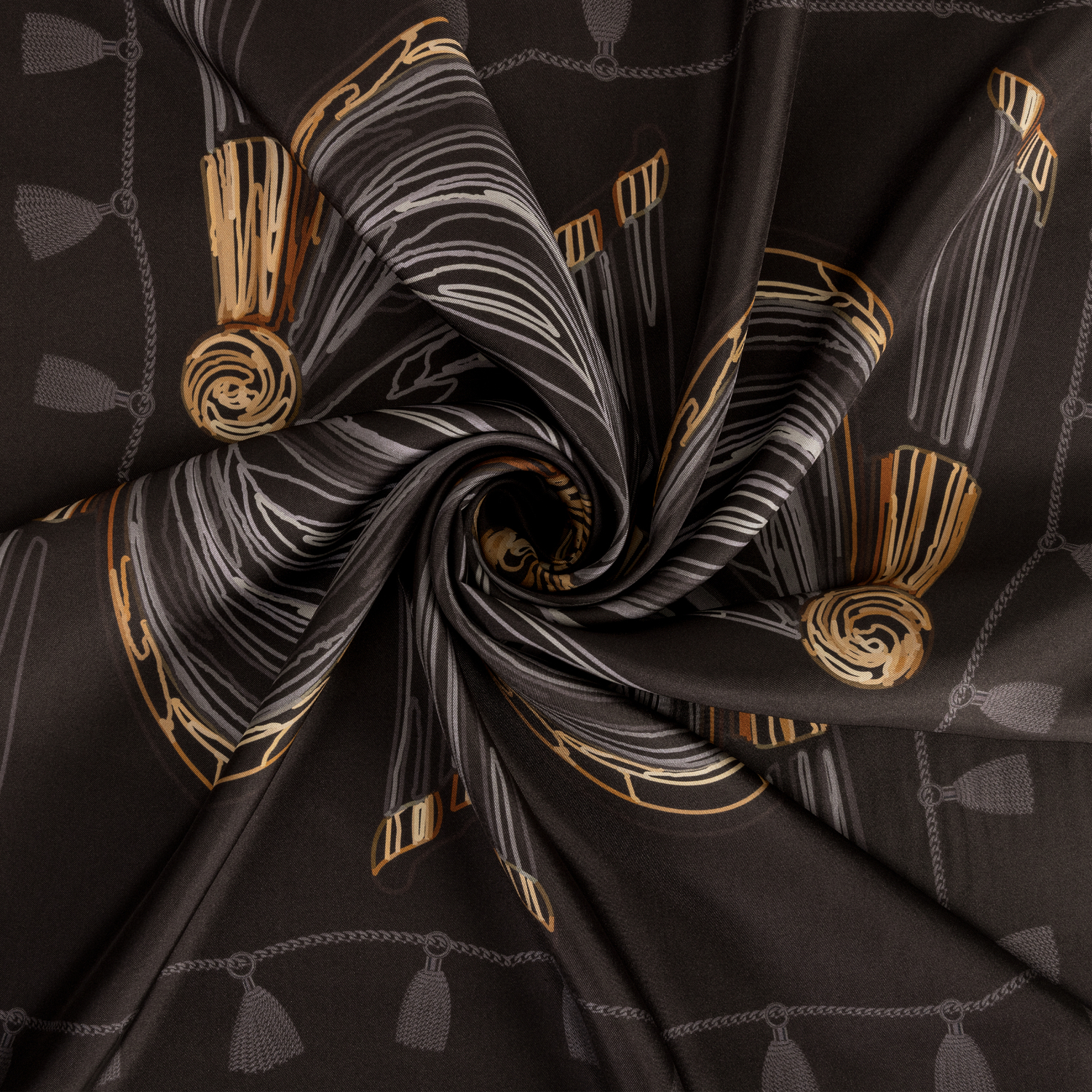 Curtain Desen İpek Twill Eşarp