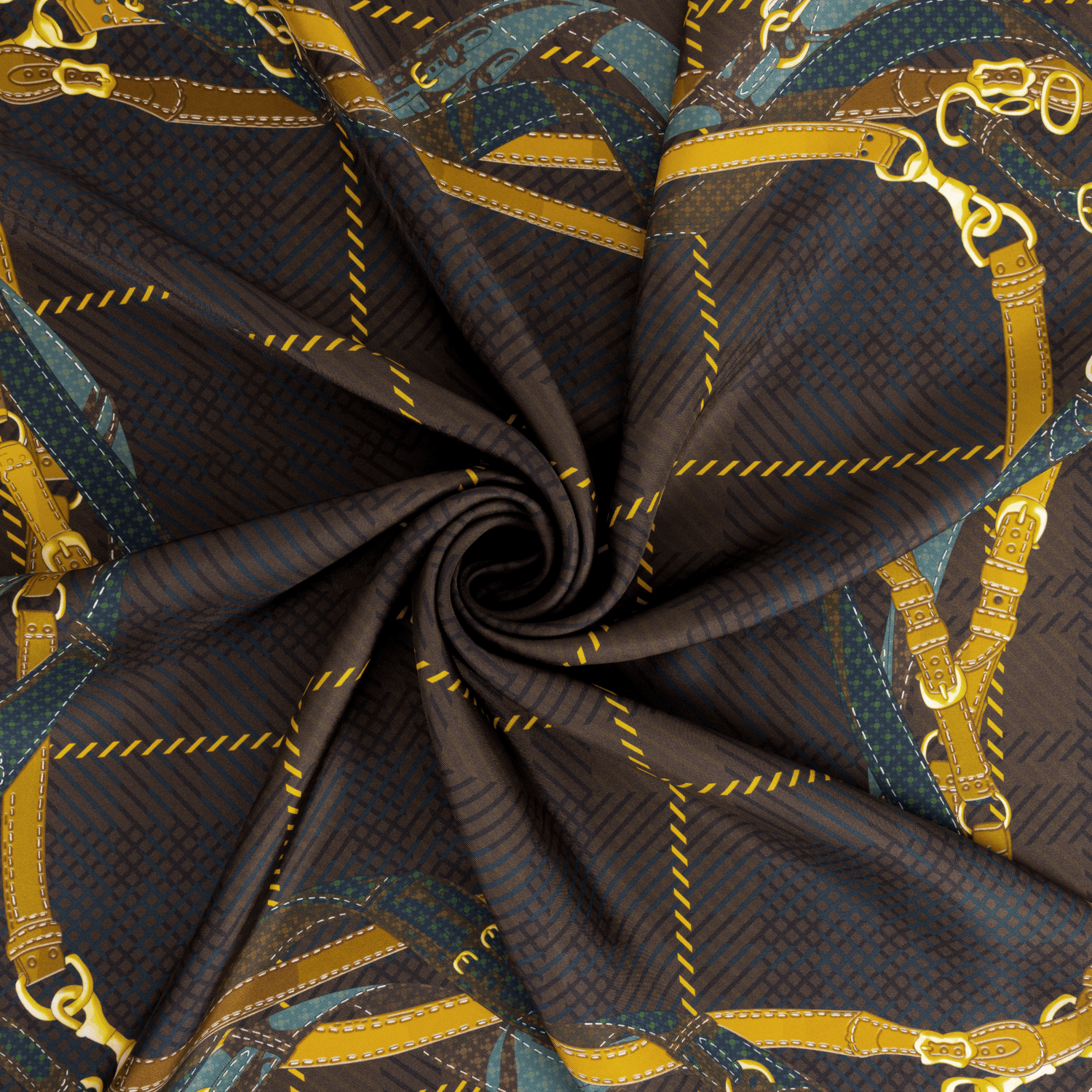 Ekose Kemer Desen Exclusive İpek Twill Eşarp