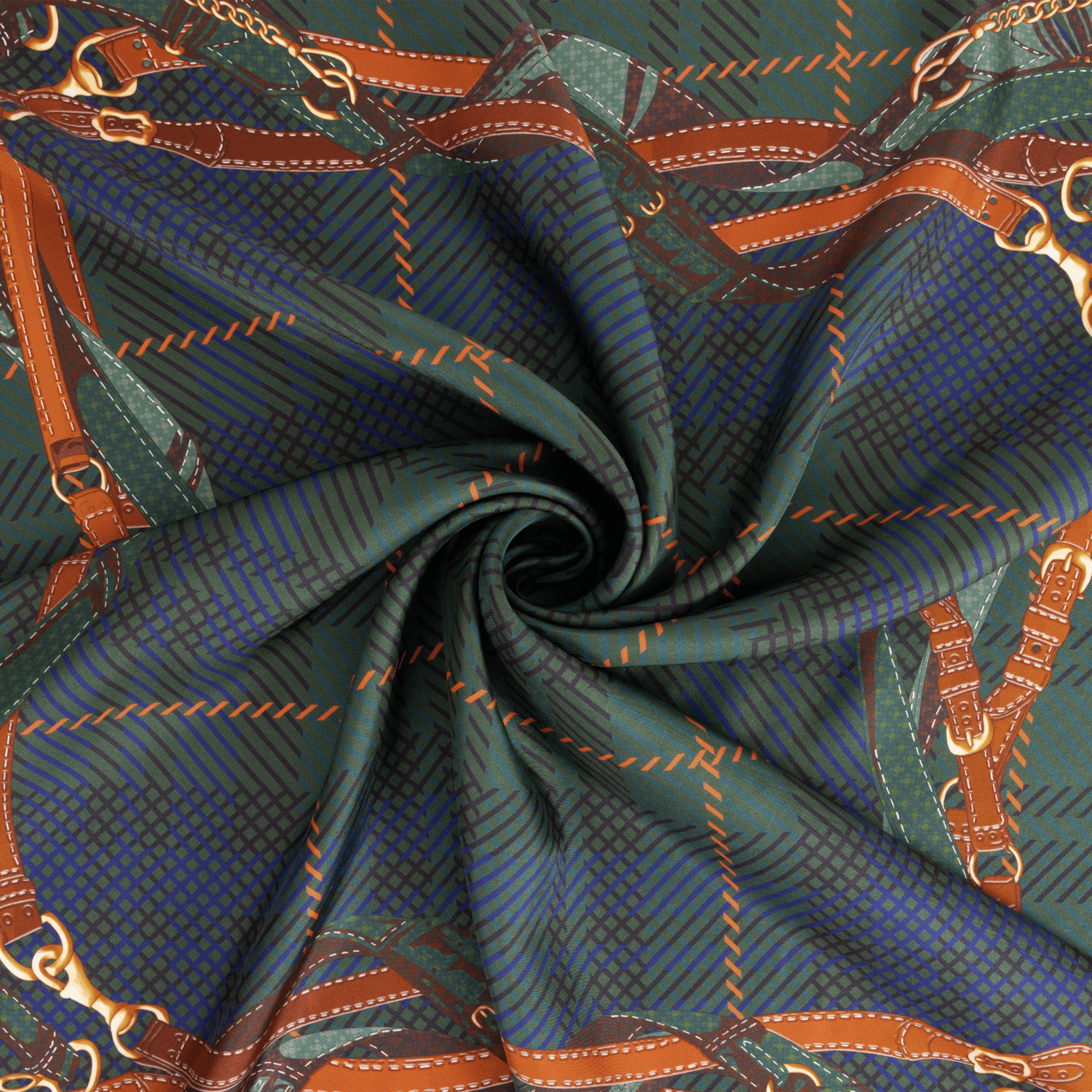 Ekose Kemer Desen Exclusive İpek Twill Eşarp