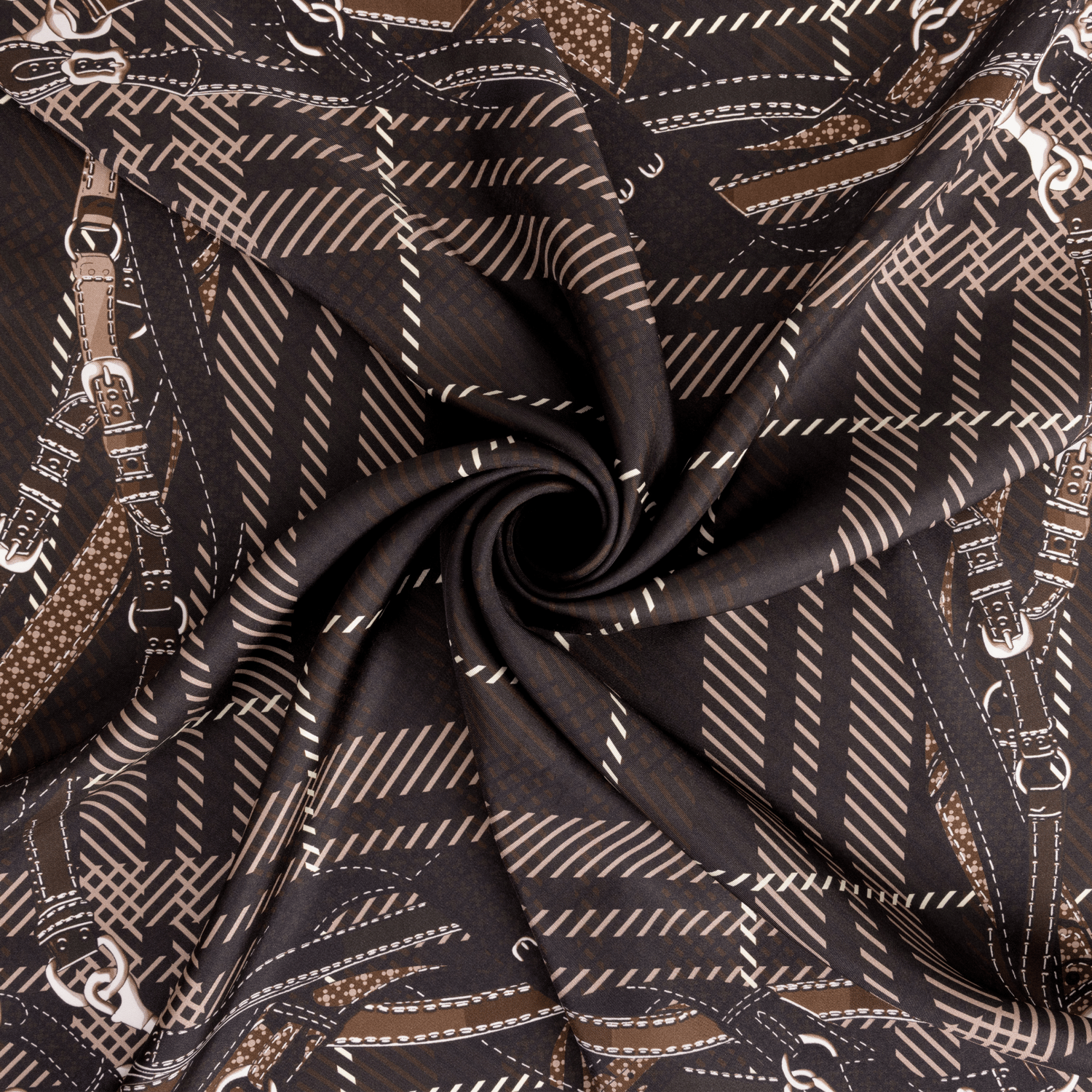 Ekose Kemer Desen Exclusive İpek Twill Eşarp