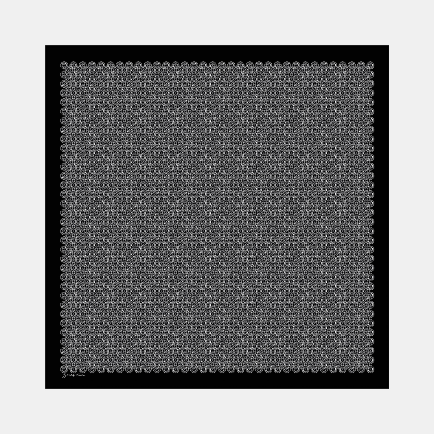 Flama Z Desen İpek Twill Eşarp