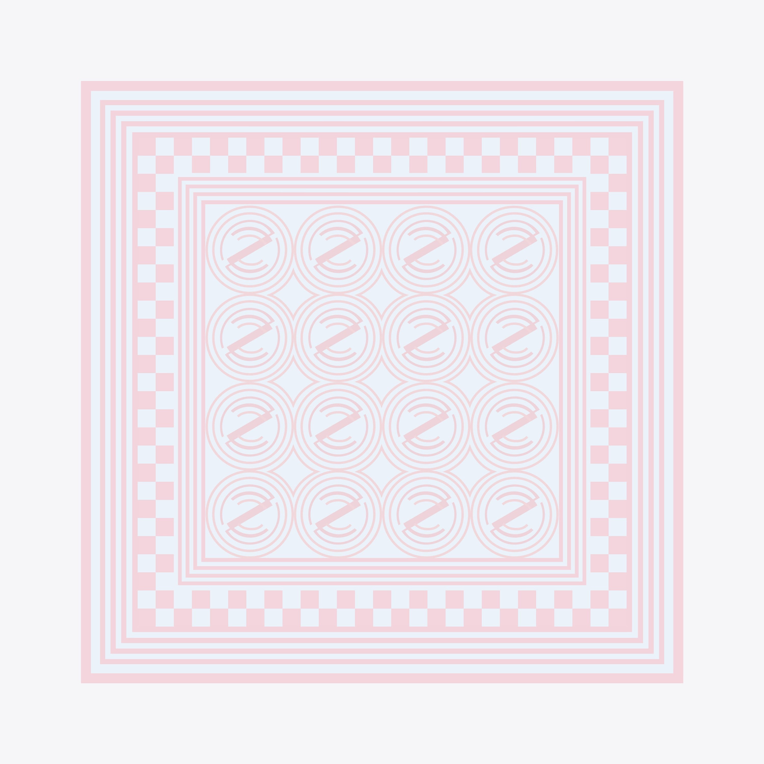 Geometri Desen İpek Twill Eşarp