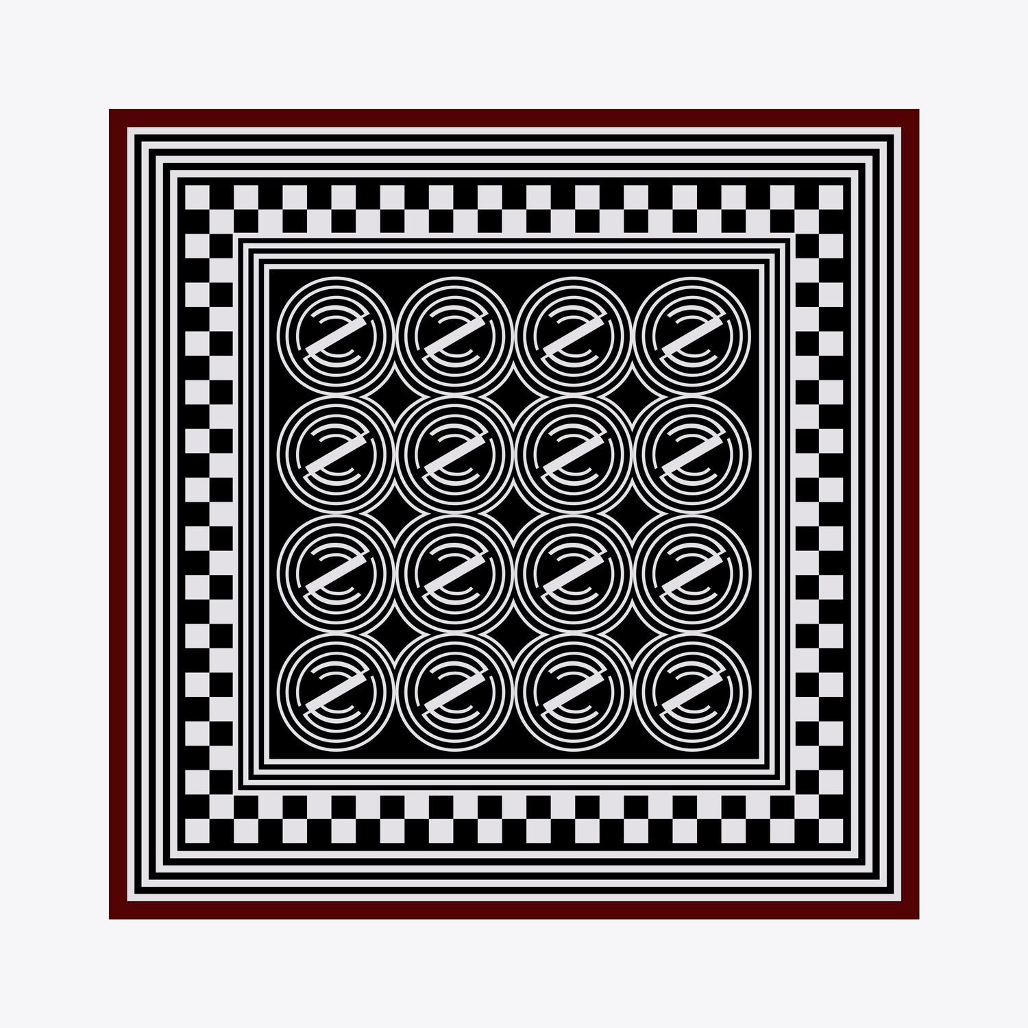 Geometri Desen İpek Twill Eşarp