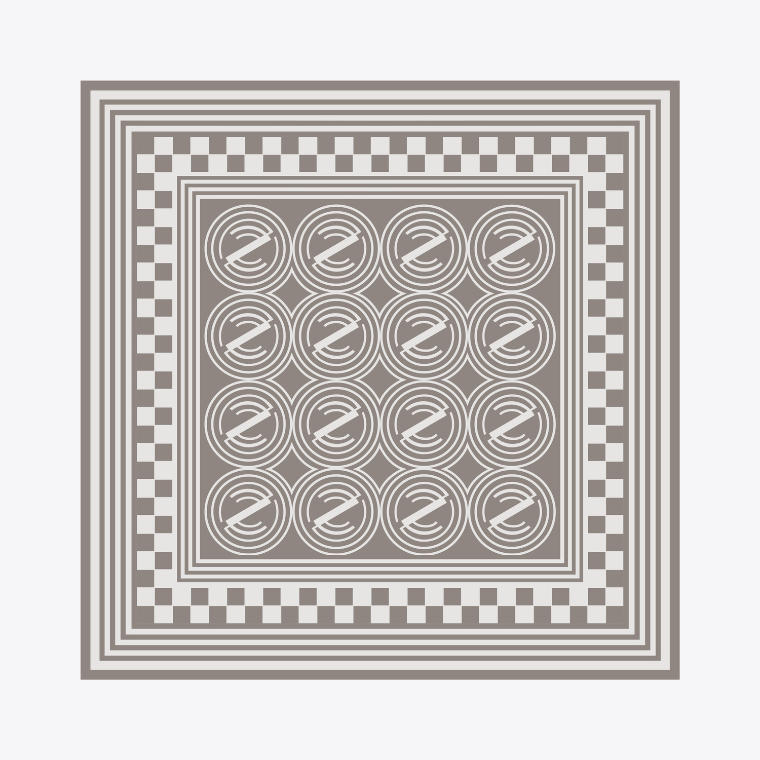 Geometri Desen İpek Twill Eşarp