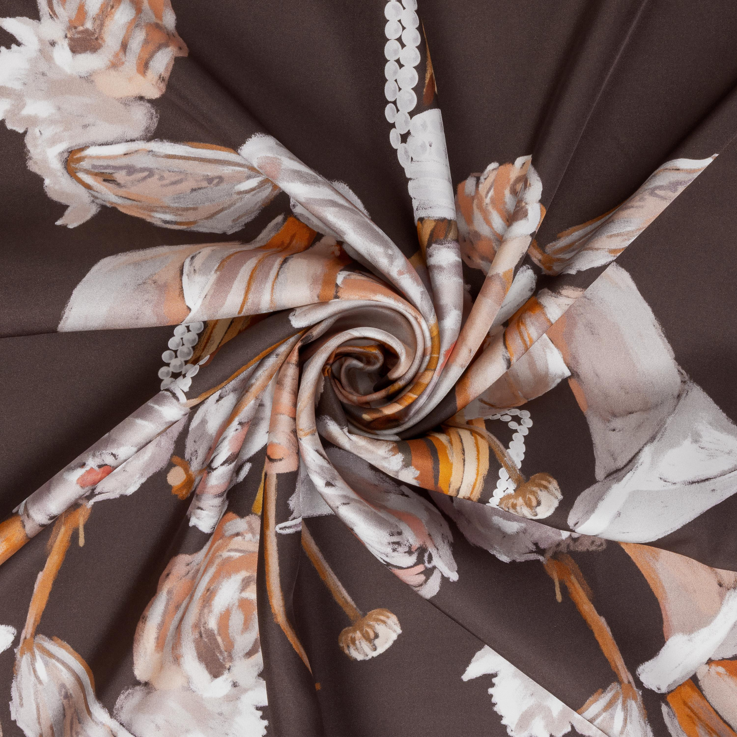 İncili Zerafet Desen İpek Twill Eşarp