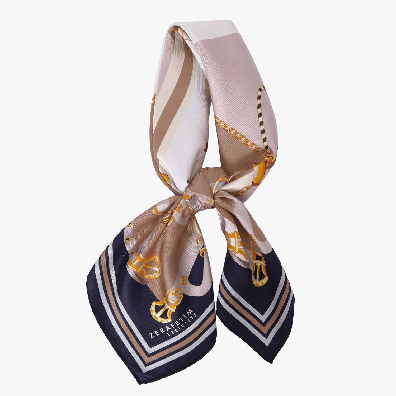 Kemer Nişan Desen Exclusive İpek Twill Eşarp