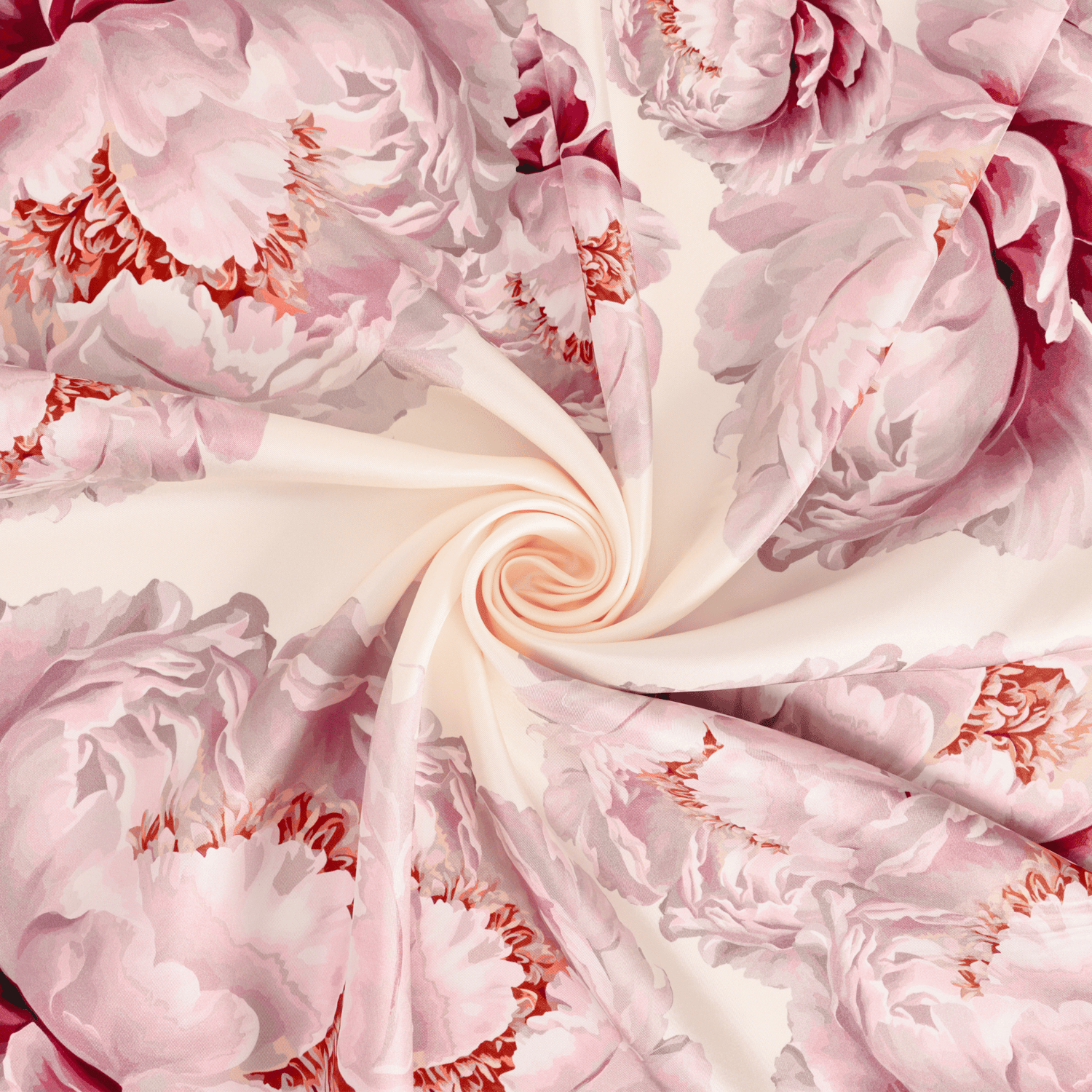 Peony Desen İpek Twill Eşarp