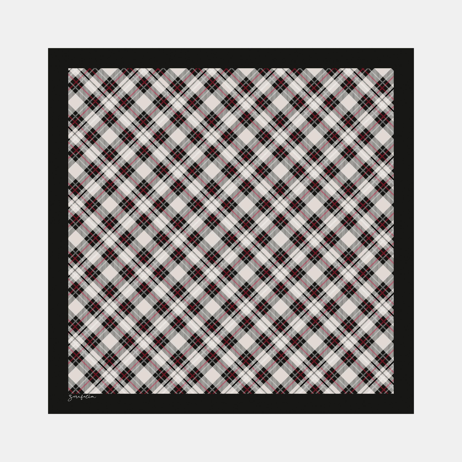 Tartan Desen İpek Twill Eşarp