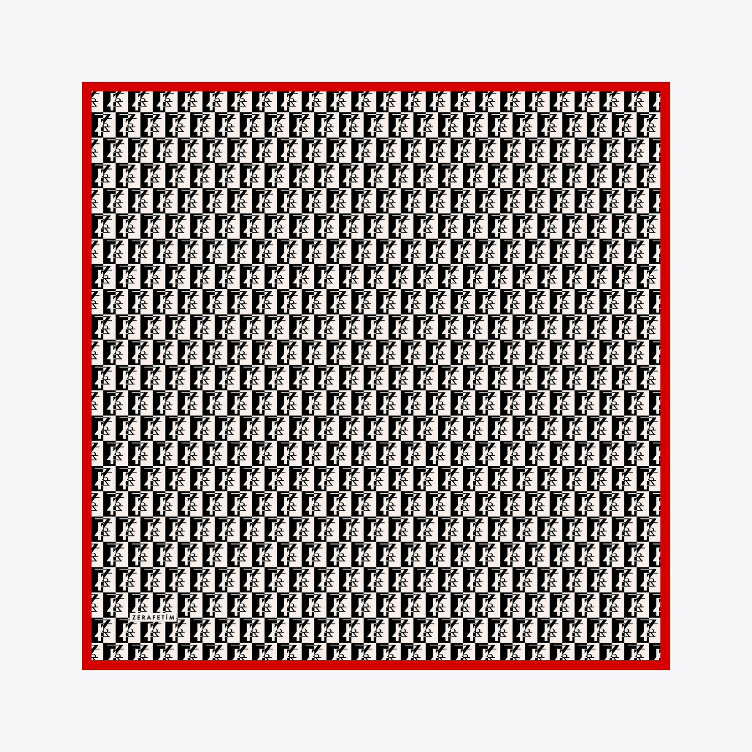 Zrf Monogram Desen İpek Twill Eşarp